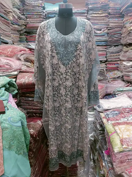 Gorget fabric Ari work Kurtis  uploaded by Dehqani Bros on 4/24/2023