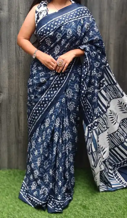 👉 Bagru Block Print Cotton Mulmul Sarees With Blouse 
👉All saree with same blouse 
👉 Fabric: *Mul uploaded by Saiba hand block on 4/24/2023