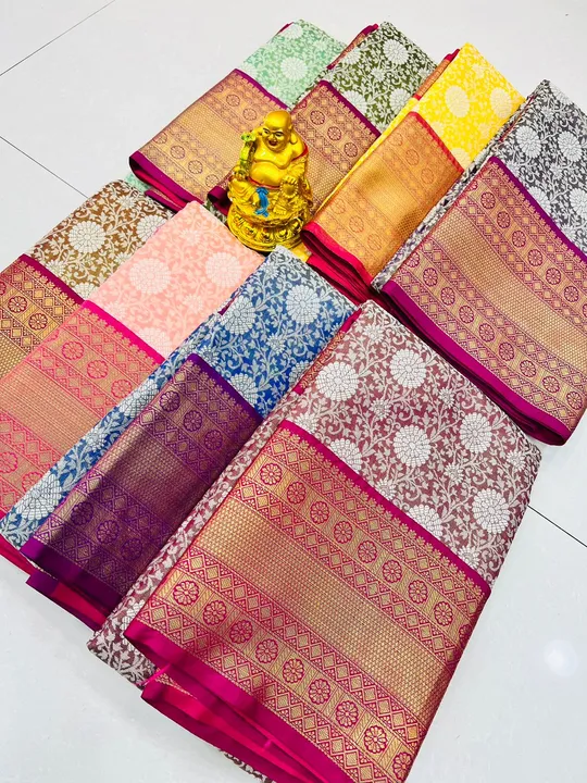 Kanchipuram Handloom tissue Weaving Silk Saree uploaded by Shiva Enterprise on 4/24/2023