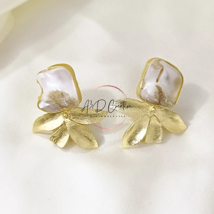 Gold plated brass earring  uploaded by a3d creation on 4/24/2023
