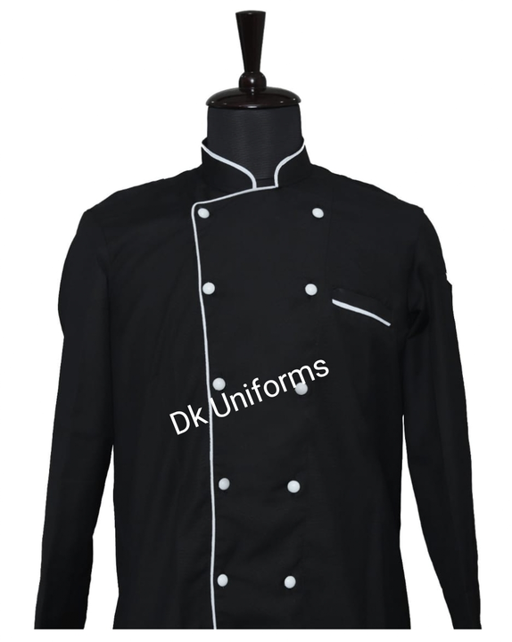 Black white piping Chef coat  uploaded by DK UNIFORMS on 4/24/2023