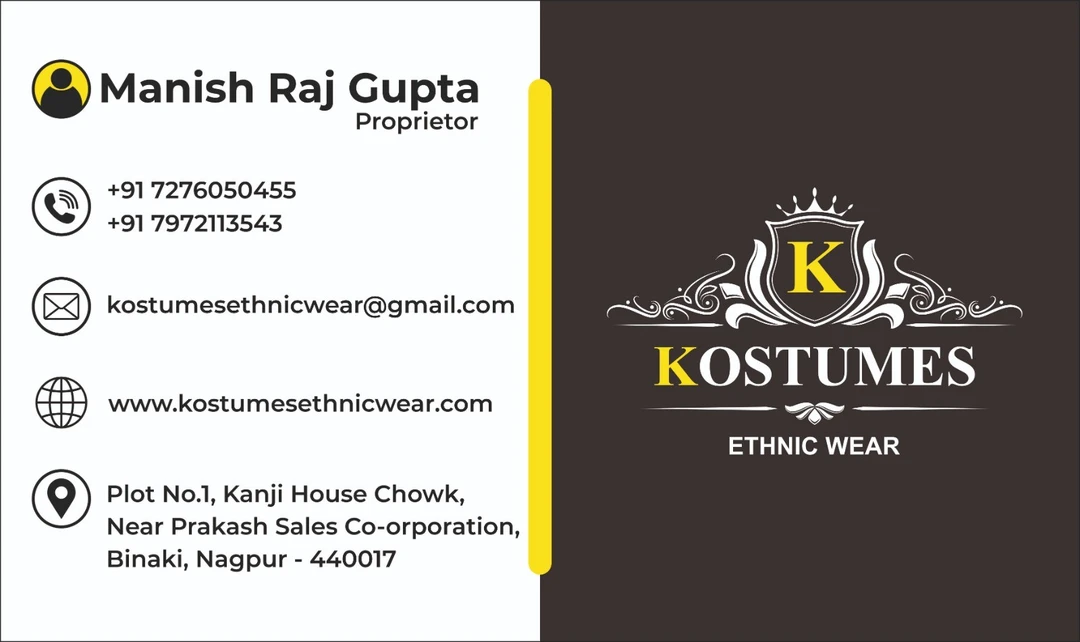 Visiting card store images of Kostumes Ethnic Wear