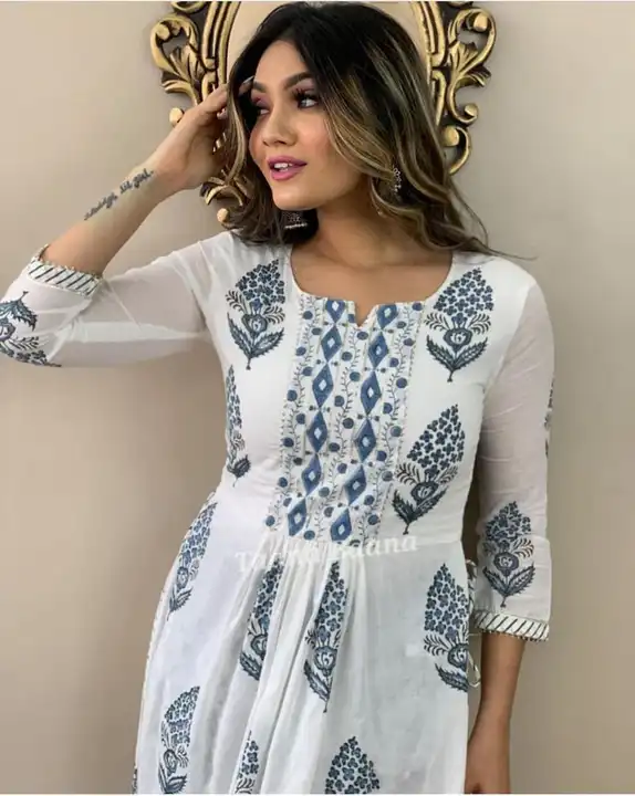 *Get perfect casual  yet 😁 NARYA CUT classy look*

*Premium  Kurtis with pant embroidery heavy with uploaded by Mahipal Singh on 4/24/2023