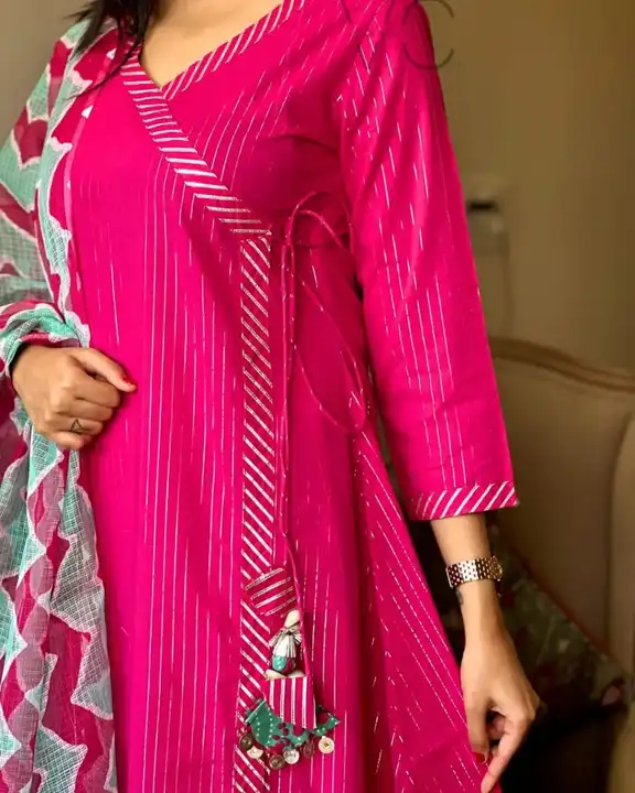*New lounch*

Beautiful 🥰 outfit in three piece suit in Reyon Lurex Fabric is premium Quality of  R uploaded by Mahipal Singh on 4/24/2023