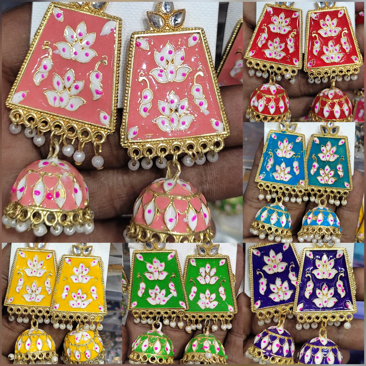 Meenakari earrings  uploaded by Affordable earrings collection  on 5/30/2024