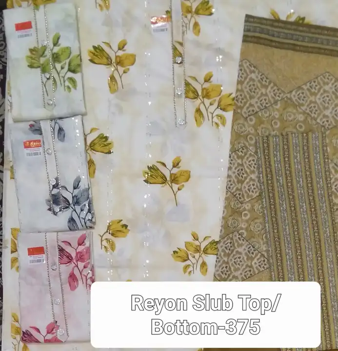 3 pcs dupatta sets 2 pcs sets pant kurti sets heavy work designer fancy gowns and nayra 3 pcs heavy  uploaded by Radha Creation , Maira sales for Readymade items on 4/24/2023