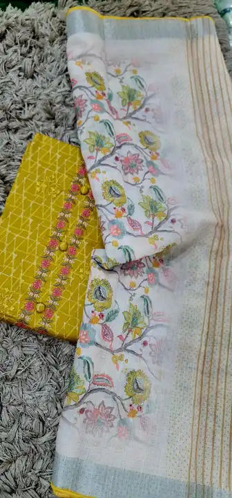 Jaam cotton embroidery with lennan dupaata  uploaded by Umra fashion on 4/24/2023