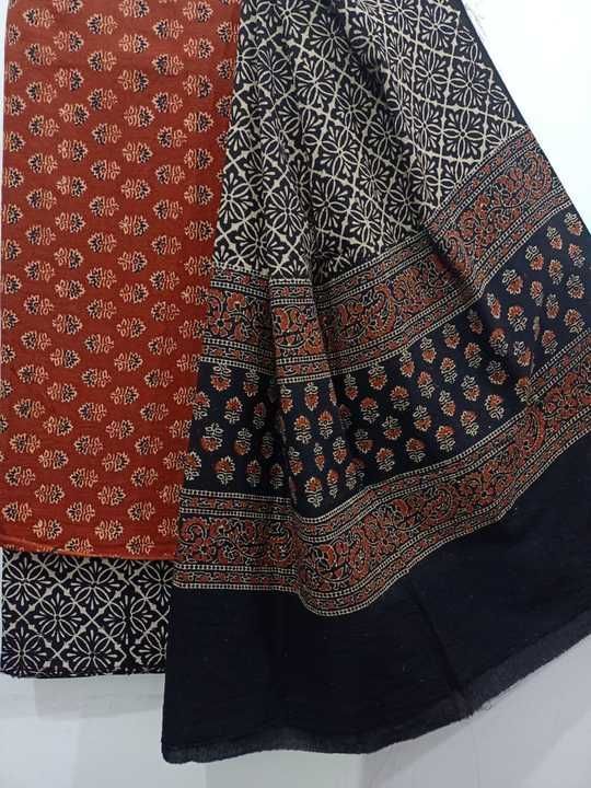 *Ajrakh block printed Cotton 3 piece suit set* uploaded by business on 3/6/2021
