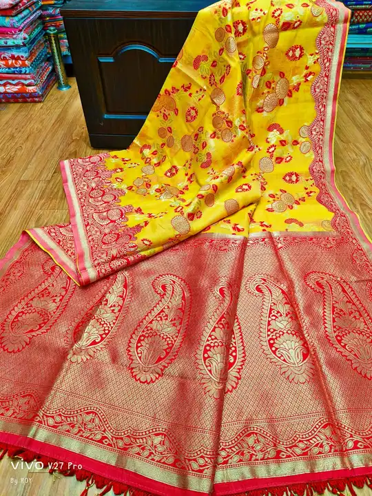 Pure Linen Munga Khatan Banarashi Sharee uploaded by Maa Kali Sharee Center on 4/25/2023