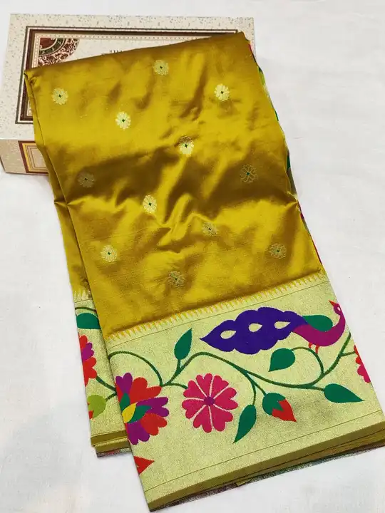 Mor popat brocade paithani  uploaded by Krishna fashion on 4/25/2023