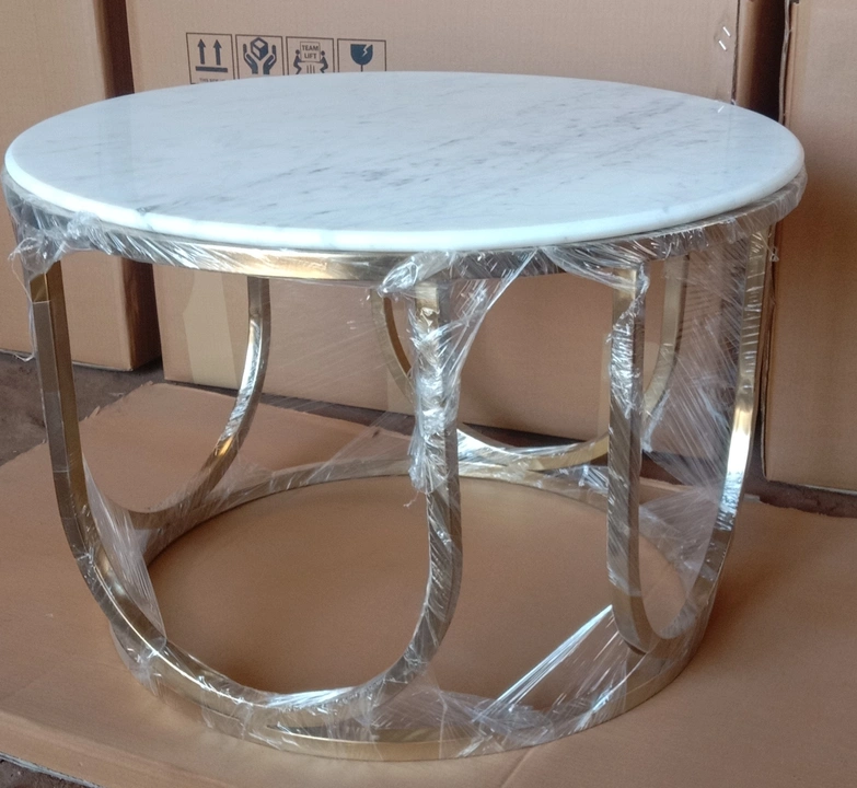 Post image We are manufacturing premium quality of modern Centre tables, nesting tables, side tables and console tables of MS with premium quality of Electroplating finishing and well polished natural marble tops of 15 mm thickness