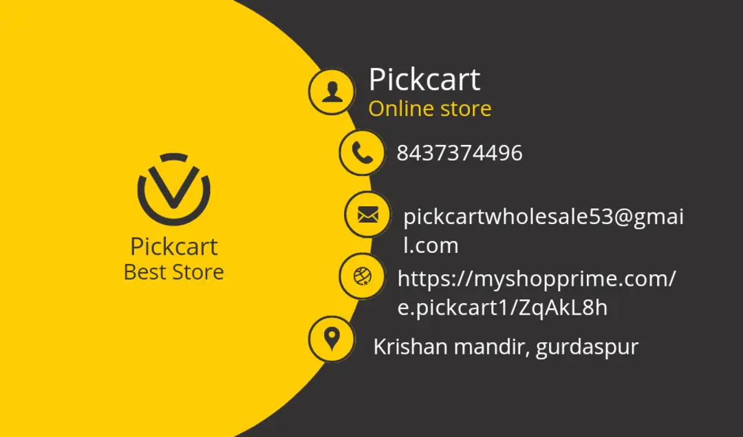 Visiting card store images of Pickcart