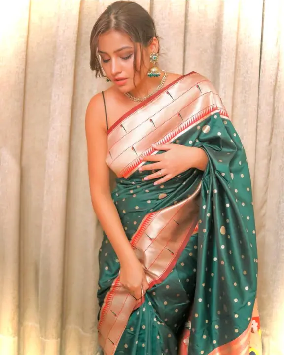 Rich pallu zari butii brordar design saree  uploaded by DHANANJAY CREATIONS on 4/25/2023