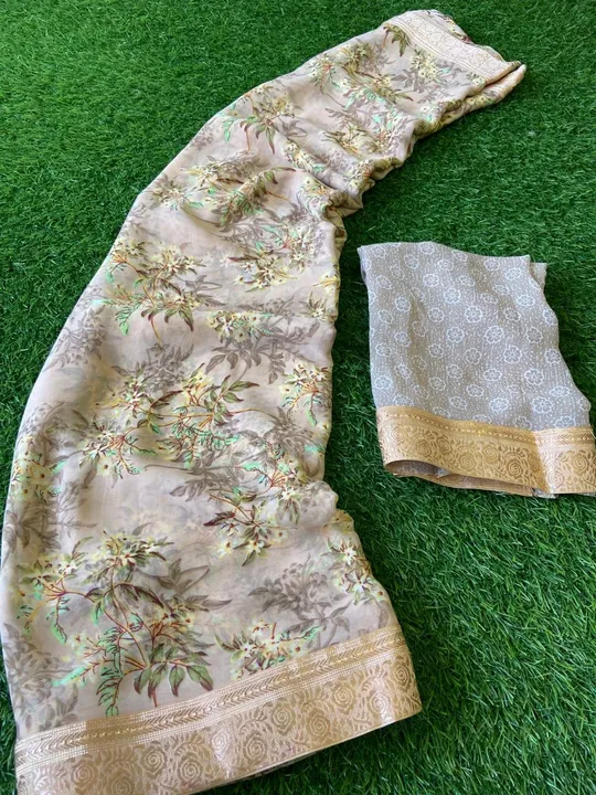 Weightless printed Saree with lace uploaded by ShubhMangal Silk Mills on 4/25/2023