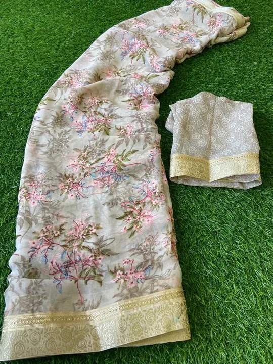 Weightless printed Saree with lace uploaded by ShubhMangal Silk Mills on 4/25/2023