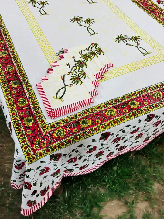 Pure handblock 6 seater table covers  uploaded by Dikrati traders on 4/25/2023