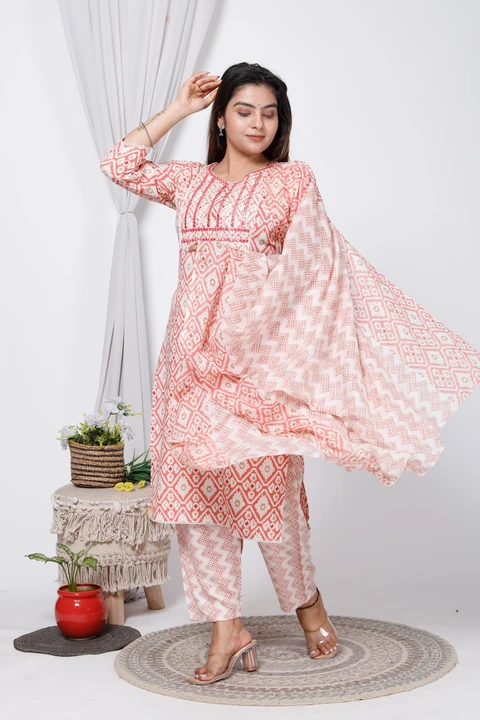 Kurti pent dupptta COTTON 60 40 uploaded by business on 4/25/2023