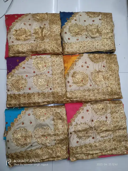Hand work sarees uploaded by Shree bhole sarees on 4/25/2023
