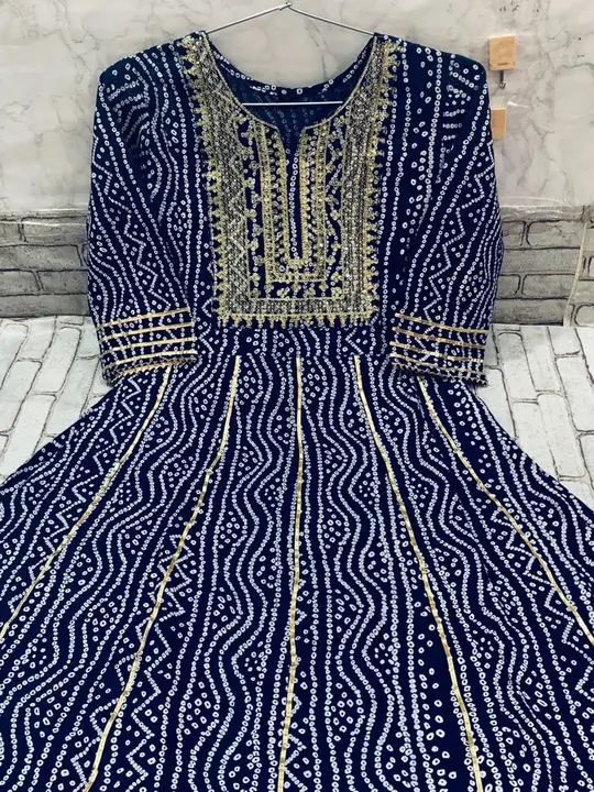 Premium printed rayon with embroidery work on yoke and hota work  uploaded by Aayan fashion on 4/25/2023