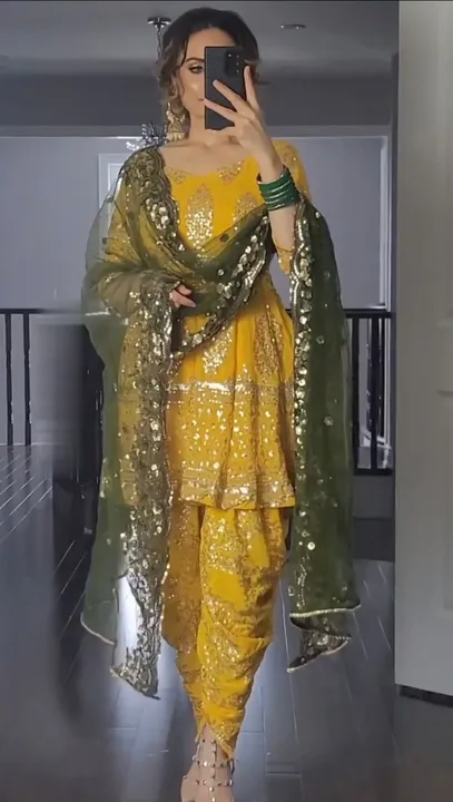 Launching New Designer Party Wear Look Top ,Dhoti Salwar and Dupatta SSR&379 uploaded by Fatema Fashion on 4/25/2023