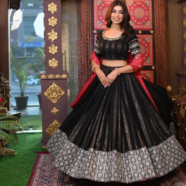 Black Colour  Embroidered Attractive Party Wear Georgette Lehenga choli DC&2042 uploaded by Fatema Fashion on 4/25/2023