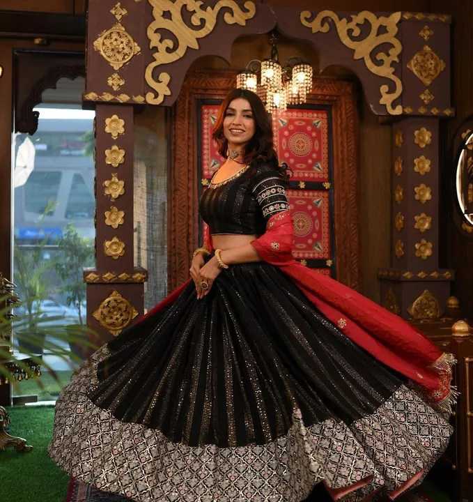 Black Colour  Embroidered Attractive Party Wear Georgette Lehenga choli DC&2042 uploaded by Fatema Fashion on 4/25/2023