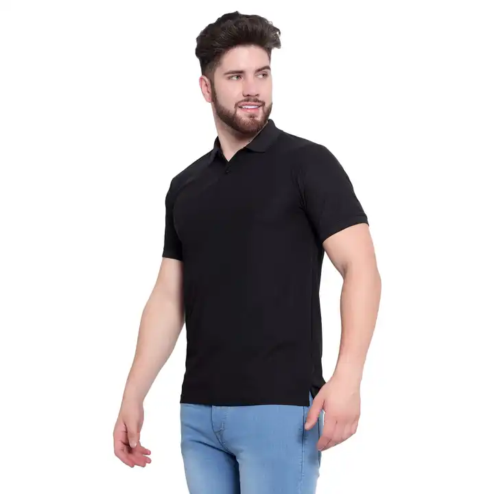 Post image Solid Matte lycra polo T-shirt available in 6 colors