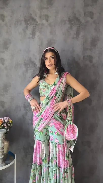Looking for this same colour beautiful Designer Sarara saree On Havy PC&193 uploaded by Fatema Fashion on 4/25/2023