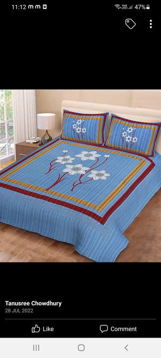 Bedsheet uploaded by Sisters Creation on 4/25/2023