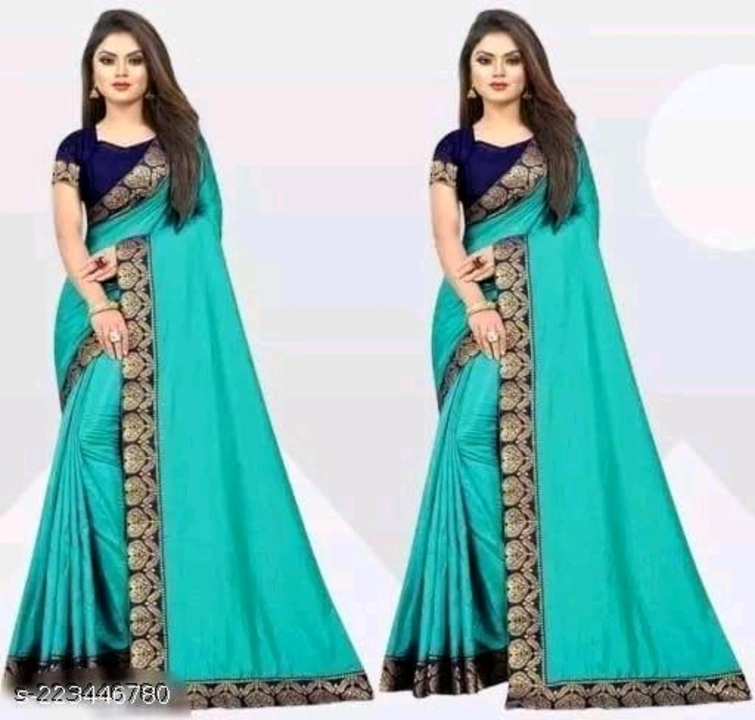 Banarsi Vichitra Silk Blue lace border uploaded by Retailer vivek on 4/25/2023