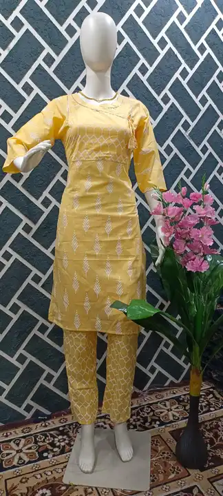 Kurti with pant angrakha pattern  uploaded by S.NARESH KUMAR  on 4/25/2023