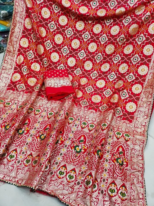 💥Super new design launch saree💥
 special saree 
👉👉pure  dola silk Faag design silk fabric👉
Heav uploaded by Gotapatti manufacturer on 4/26/2023