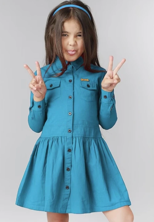 Kids teal shirt dress uploaded by business on 4/26/2023