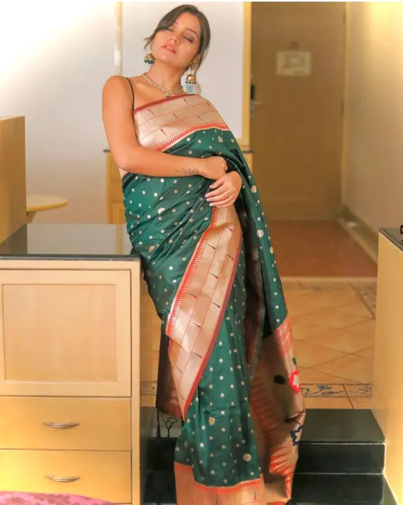 RIch pallu with allovar butii design saree uploaded by Dhananjay Creations Pvt Ltd. on 4/26/2023