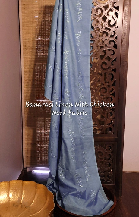 Banarasi pure Linen With Chicken embroidery uploaded by business on 4/26/2023