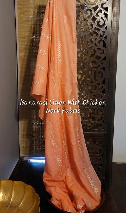 Banarasi pure Linen With Chicken embroidery uploaded by Kapoor fabs on 4/26/2023