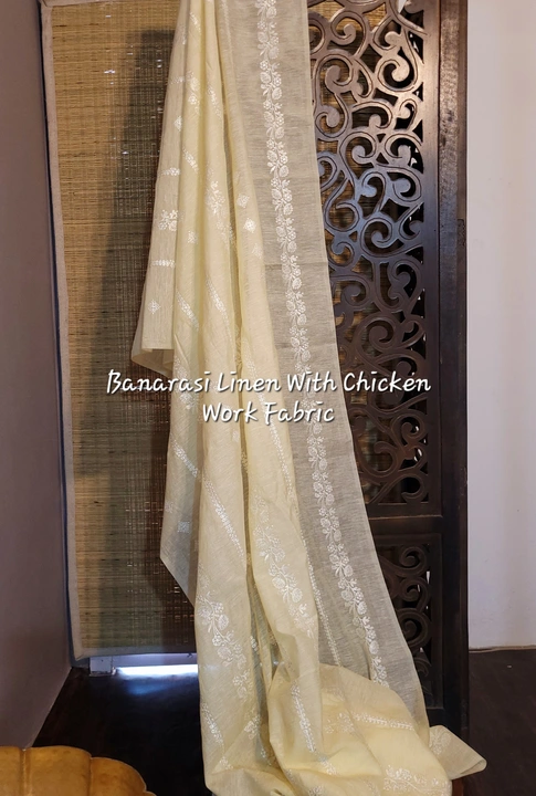 Banarasi pure Linen With Chicken embroidery uploaded by Kapoor fabs on 4/26/2023