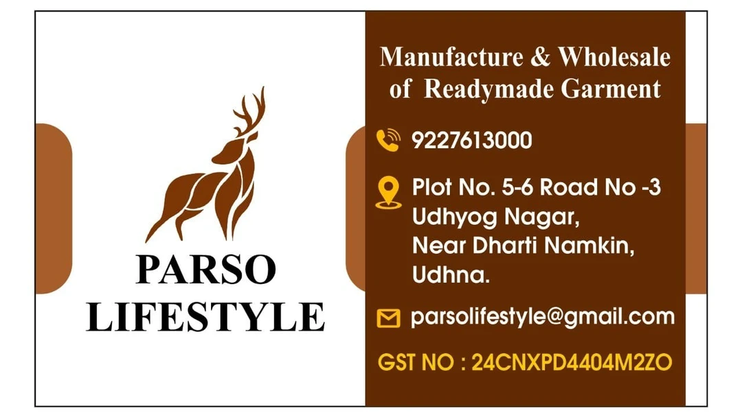 Visiting card store images of Parso lifestyle