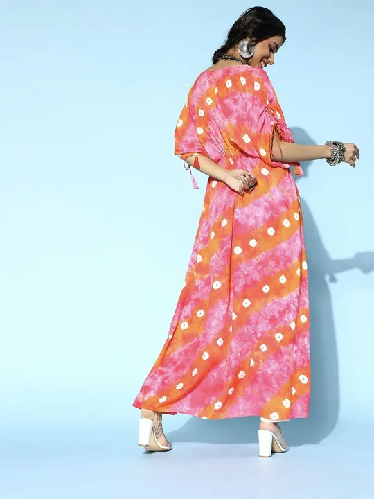 *PREMIUM QUALITY*

*Jaipuri kaftan*

 *Type  :- Women Preety Pink Shades & Orange Hand Tie Dyed Kaft uploaded by Aanvi fab on 4/26/2023