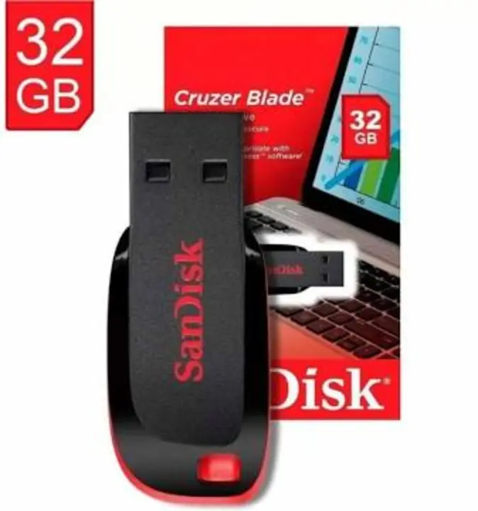 SanDisk CRUZER BLADE 32 GB PENDRIVE 32 GB Pen Drive (Red, Black) uploaded by Raghav Gadgets on 4/26/2023