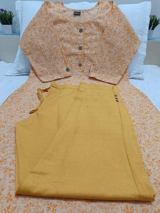 Khadi printed kurti with pant uploaded by Royal collection on 4/26/2023