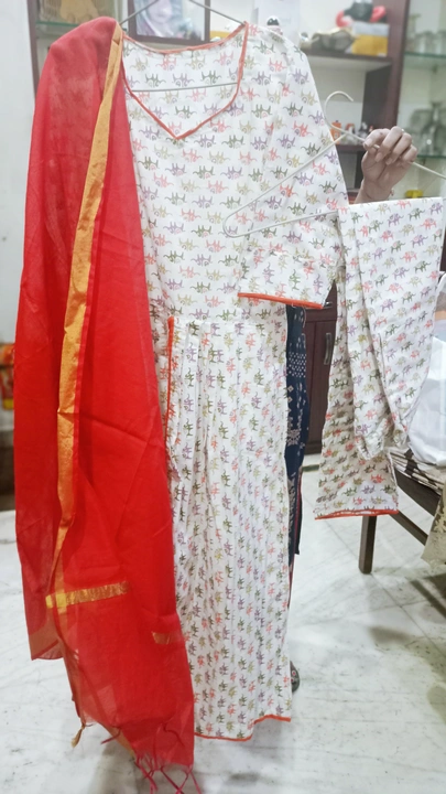 Hathi print cotton kurta set  uploaded by Jai mata di creation on 4/26/2023