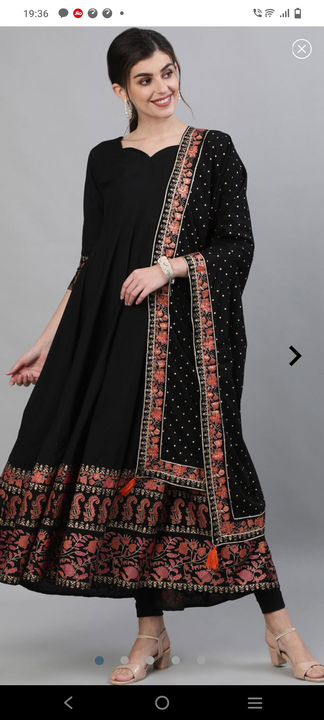 Black and red kurti set uploaded by business on 4/26/2023