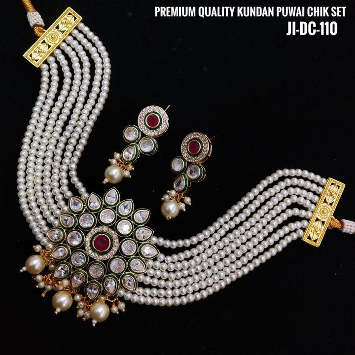 Kundan Puwai Chik Set uploaded by Jewels India on 3/7/2021