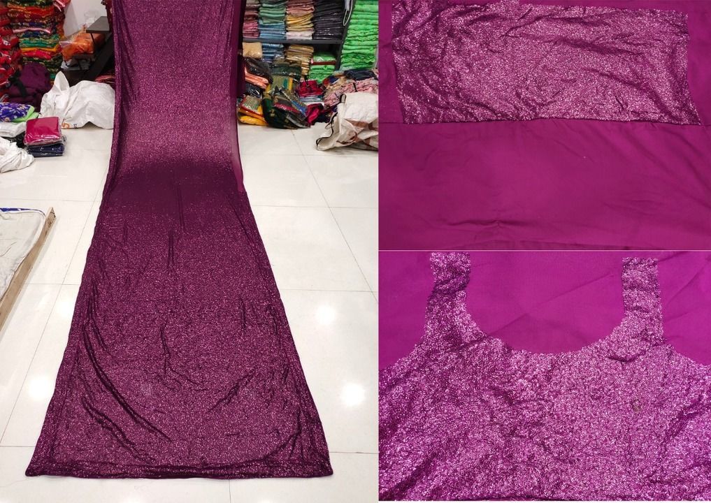 Georgette Sequence Work Sarees uploaded by Deval Creations on 3/7/2021