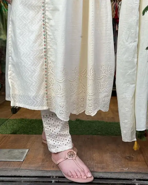 Cotton fabric embroidered kurta pant and dupatta set  uploaded by Aleexa Outlet on 4/26/2023