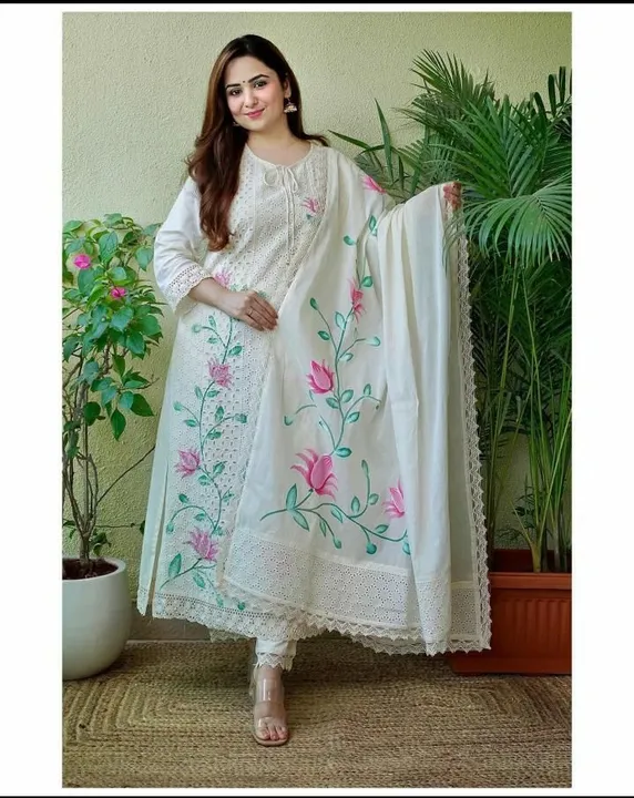 Flower printed kurta pant and dupatta set  uploaded by Aleexa Outlet on 4/26/2023