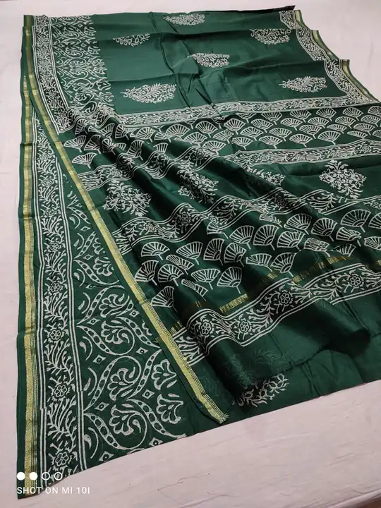 CHANDERI SILK handblock dabu print saree  uploaded by WEAVER'S ORIGIN silk and Sarees on 4/26/2023
