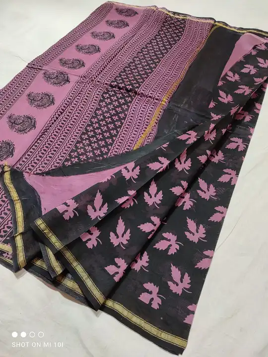 CHANDERI SILK handblock bagrupatta saree  uploaded by WEAVER'S ORIGIN silk and Sarees on 4/26/2023
