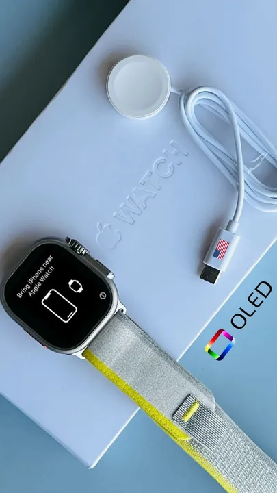 Post image *APPLE WATCH ULTRA USA🇺🇲 EDITION GPS🛰️+COMPASS 🧭 1:1 BT CALLING 2023:*

 *C TYPE USA 🇺🇲 LOGO* *CHARGER* 

 *BACKSIDE APPLE LOGO* *ON DIAL ✅* 

 *PURE RETINA LTPO* 
 *🟪OLED DISPLAY 😮* 

 *1:1 ORIGINAL PACKING* *🔥*

 *MRP ON BOX* 

 *IMEI AND SERIAL* *NUMBER WORKING ✊* 

*TRAIL LOOP strap Inside the Box*


*APPLE  ON / OFF LOGO*

• *All 3 buttons Working*

• *Always-On Display*

• *With Real Screws and Strap Locks Backside* 

• *2.0" RETINA OLED DISPLAY 338PPI*

 *•Night mode 🌕,* *Vibration mode📳, Body* *temperature 🤒* 

• *Pedometer*/ Sleep Monitor / Deep Sleep - Light Sleep Monitoring Night Mode

• *Aluminium* Alloy / ABS Built Quality

• *DIY CUSTOMIZE WATCH FACE*

• *Heart Sensor With 24/7 Monitoring* / Blood Pressure / Heart Beat Pulse Count

• *Fitness Mode* With Different Sports Category To Calculate Heart Beat / Calorie Burnt / Step Count

• *BT Calling / BT Music / BT Camera / Phone Book / Call Log*

• *Dialer* / Call Logs  / Alarm / Message / Notification / Calendar / Sedantry Reminder

• *Motion Sensor*
- Flip To Mute Incoming Call
- Flip To Mute Alarm
- WAKE UP GESTURE

• Anti Lost / Vibration Alert

• 542 mah Li-ion non removable battery 🔋

• Charging Time Upto 2 Hours ( Fast Charging Support )

• C-TYPE 🇺🇲WIRELESS POWER CHARGING CABLE⚡🔋